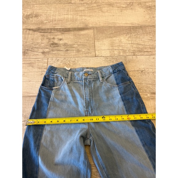 Good American Good Boy Two Tone Step Hem High Waist Boyfriend Jeans Size 6/28 - Picture 8 of 12